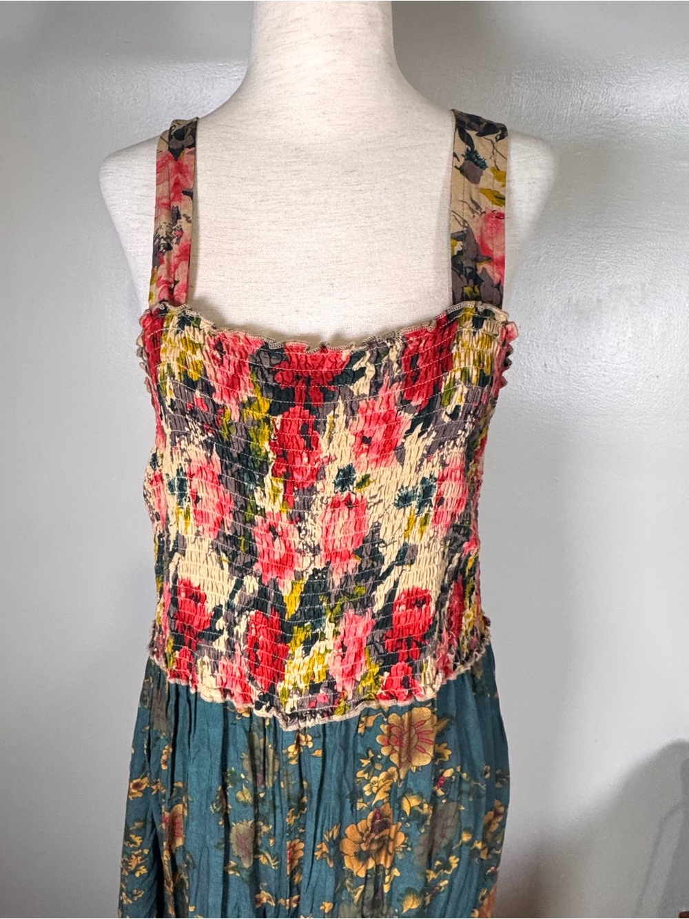 Natural Life Sz XL Sedona Jumpsuit Floral Boho Cottagecore Festival Tank Romper - Picture 3 of 10